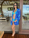 Camisão sem botão, olho grego com fundo azul escuro REF 32940