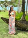 Calça de tule, flores com fundo azul claro REF 29520