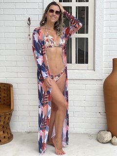 Saída de praia de tule, com punho, estampa oriental REF 40051 - comprar online