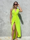 Vestido malha nó regata verde neon REF 38683