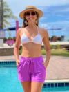 Short malha, com elástico, fúcsia REF 49351