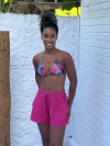 Short malha, com elástico, rosa aberto REF 42888