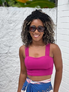 Cropped decote reto fuscia REF 44493