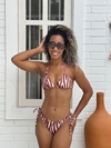 Conjunto Biquíni de amarrar zebra bege e marrom REF 40709