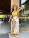 Saia envelope malha oncinhas com amarelo REF 8556