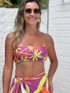 Cropped faixa folhas com fundo lilás REF 39994