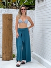Calça malha amarração frontal azul petróleo REF 43090