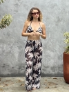Calça de tule, coqueiro bege com fundo preto REF 39475