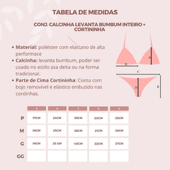 Conjunto Biquíni cortininha com calcinha levanta bumbum, Mistério da Noite REF 50289 na internet