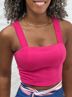 Cropped decote reto rosa REF 44554