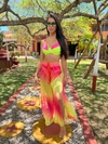 Calça de tule, degradê rosa e amarelo REF 32599