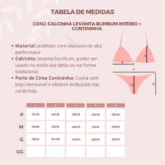 Conjunto Biquíni cortininha com calcinha levanta bumbum, lilás com folhas verdes REF 38812 na internet