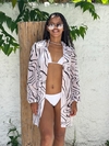 Camisão sem botão, lista preta com fundo branco REF 47821