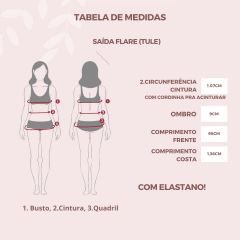 Saída de praia de tule, manga flare, estampa azul marinho com laranja REF 25898 - comprar online