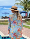 Camisão sem botão, fundo azul claro com tigre e borboleta REF 49399