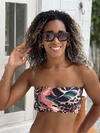 Cropped faixa com costela de adão verde com marrom REF 12935