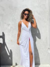Vestido malha nó decote branco REF 38720
