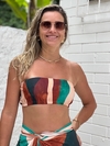 Cropped faixa marrom e verde REF 43656