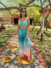 Calça de tule, degradê azul e nude REF 32605
