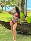 Saída curta de tule, folhagem com flor laranja REF 29421