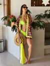 Kimono sedinha onça com barra verde REF 22743