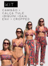 Kit Calça tule Tropicália + Camisão Topicália + Biquíni tropicália + Saia Envelope Tropicália + Cropped - comprar online