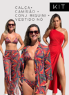 Kit Calça tule Tropicália + Camisão Tropicália + Biquíni Tropicália + Vestido ombro só vermelho - comprar online