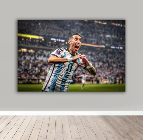 Cuadro Rectangular Argentina Campeón del Mundo 2022, fideo Di Maria festejo gol!!