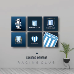 Cuadritos decorativos Racing Club (combo de 8 cuadros de 15x15 cm) - tienda online