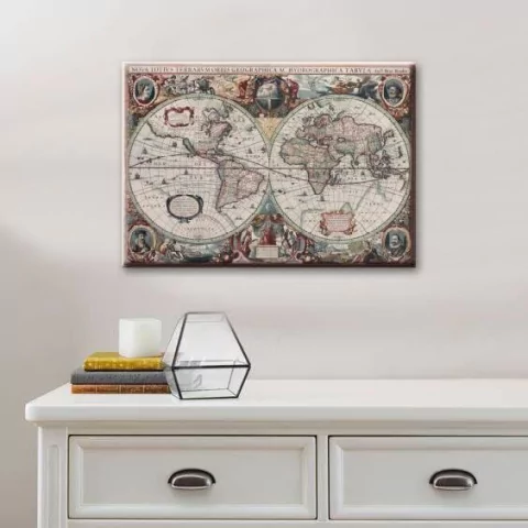 Cuadro rectangular Mapamundi
