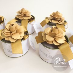 Tubolata 7x5cm personalizada com flor (12 unidades)