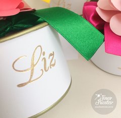 Tubolatas 7x5 com flor e nome em hotstamping (12 unidades) - comprar online