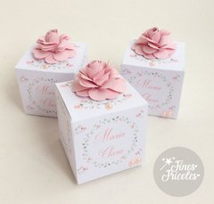 Caixa cubo 5x5x5cm com flor (12 unidades)