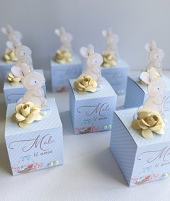Caixa cubo 6x6x6cm - com aplique - Feliz Páscoa (12 unidades)