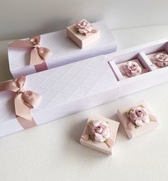 Caixas com borda e divisórias 3 bem casados/brownie (06 unidades)