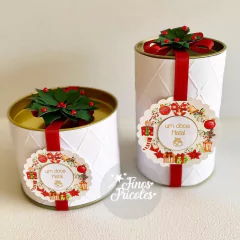 Tubolata 6x10cm com laço e flor de Natal (5 unidades)