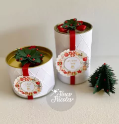 Tubolata 6x10cm com laço e flor de Natal (5 unidades) - comprar online