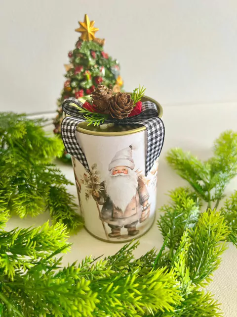 Tubolata 6x10cm Papai Noel com laço xadrez (5 unidades)