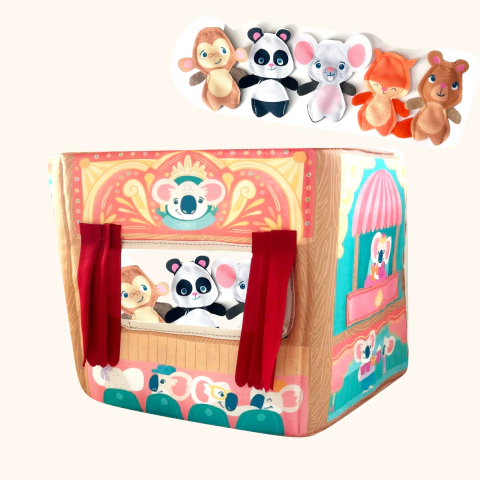 Libro Teatro de Titeres con 5 Animalitos