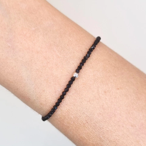 Pulseira Pedra Ônix - Prata 925