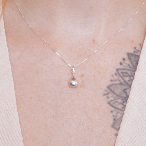 Colar Gota Cheia - Prata 925