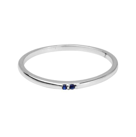 Anel Micro Pontinhos Zircônia Azul - Prata 925