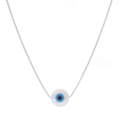 Colar Olho Grego Circular Passante - Prata 925 - comprar online