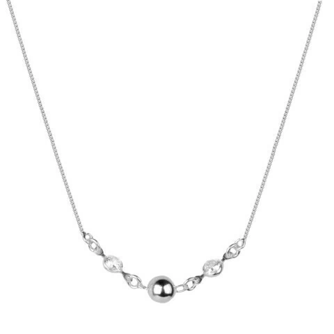 Colar Choker Pontos de Luz e Esfera 6 mm - Prata 925