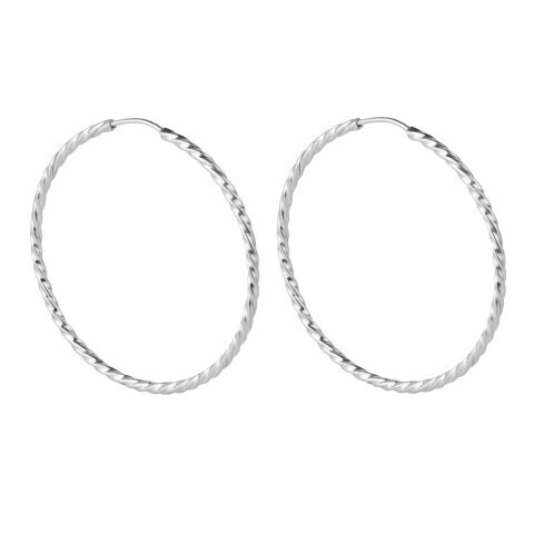 Brinco Argola Fio Torcido - 68 mm x 1,5 mm x 68 mm