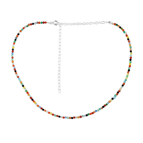 Colar Pedrinhas Naturais Micro - Prata 925