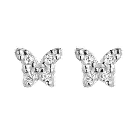 Brinco Borboleta Cravejado - Prata 925 - comprar online