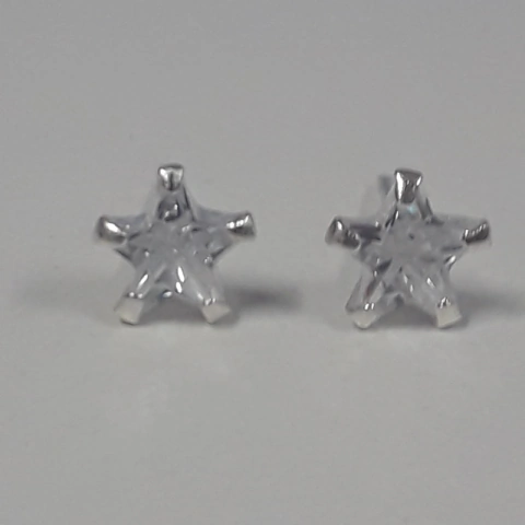 Brinco Estrela Zirconia - 6 mm x 6 mm