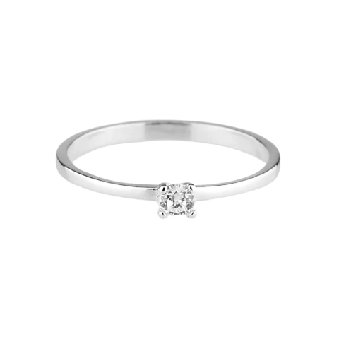 Anel Solitário - Prata 925