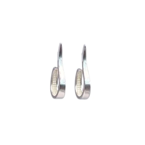 Brinco Meia Argola Lisa Curvada M - 16 mm X 2 mm X 8 mm